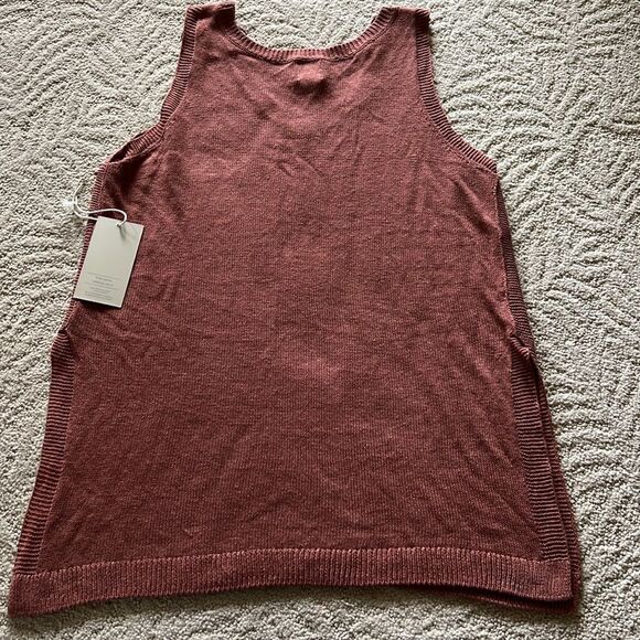NWT Joie Linen Blend Sleeveless Knit Top with side slits Large - Picture 6 of 10